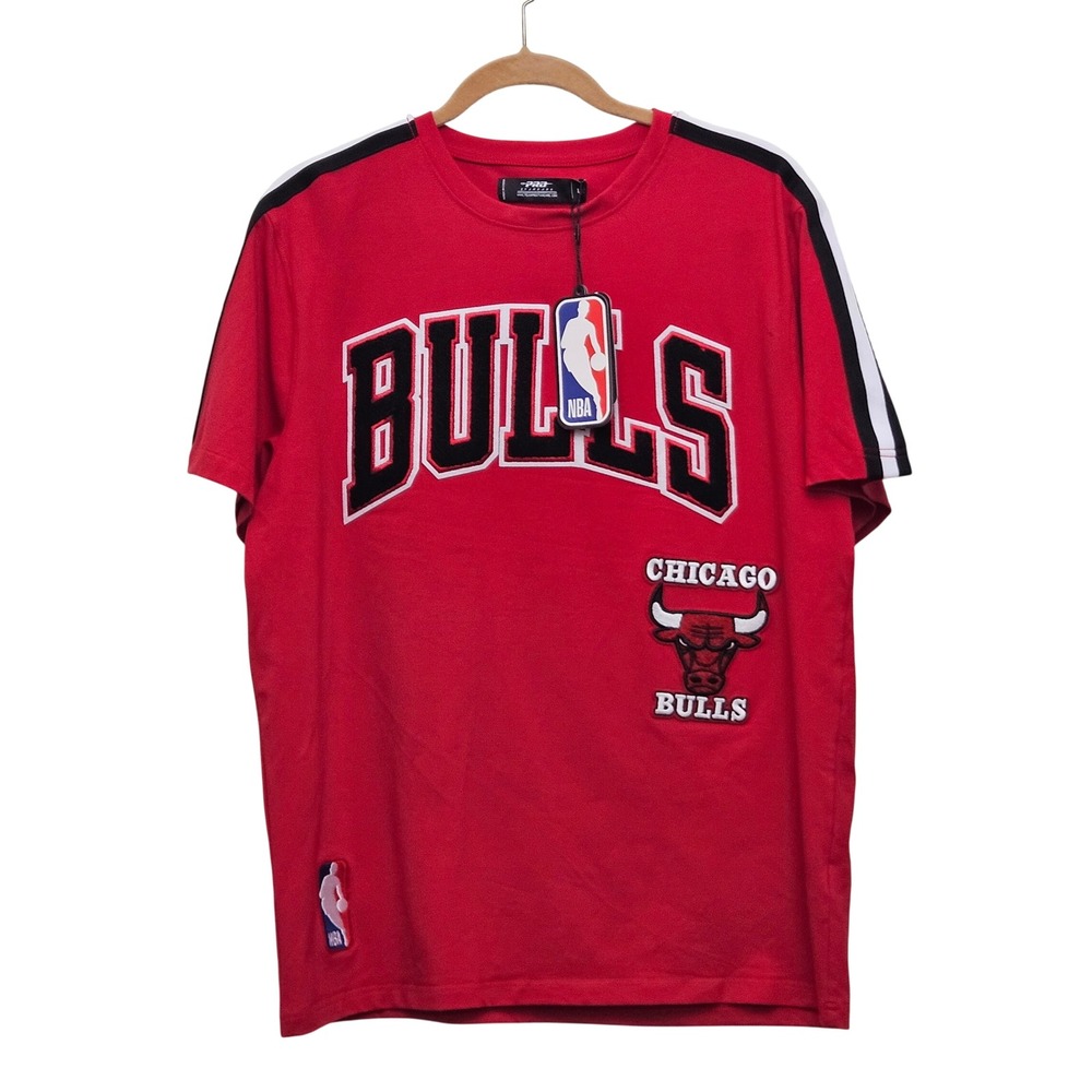 Pro Standard‎ Chicago Bulls Shirt Mens L Red Chenille Patch NBA Basketball Tee